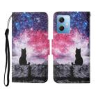 For Xiaomi Redmi Note 12 5G Global/Poco X5 Colored Drawing Pattern Flip Leather Phone Case(Star Sky Cat) - 1