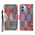 For Xiaomi Redmi Note 12 5G Global/Poco X5 Colored Drawing Pattern Flip Leather Phone Case(Diamond Totem) - 1