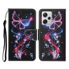 For Xiaomi Redmi Note 12 Pro 5G/Poco X5 Pro Colored Drawing Pattern Flip Leather Phone Case(Fluorescent Butterfly) - 1