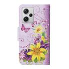 For Xiaomi Redmi Note 12 Pro 5G/Poco X5 Pro Colored Drawing Pattern Flip Leather Phone Case(Yellow Flower Butterfly) - 3
