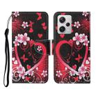 For Xiaomi Redmi Note 12 Pro 5G/Poco X5 Pro Colored Drawing Pattern Flip Leather Phone Case(Red Heart) - 1