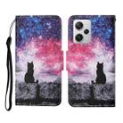 For Xiaomi Redmi Note 12 Pro 5G/Poco X5 Pro Colored Drawing Pattern Flip Leather Phone Case(Star Sky Cat) - 1