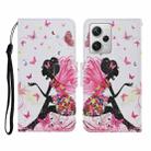 For Xiaomi Redmi Note 12 Pro 5G/Poco X5 Pro Colored Drawing Pattern Flip Leather Phone Case(Dancing Girl) - 1