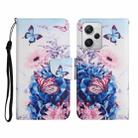 For Xiaomi Redmi Note 12 Pro 5G/Poco X5 Pro Colored Drawing Pattern Flip Leather Phone Case(Purple Butterfly) - 1