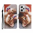 For Xiaomi Redmi Note 12 Pro 5G/Poco X5 Pro Colored Drawing Pattern Flip Leather Phone Case(Butterfly Cat) - 1