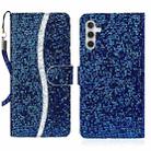 For Samsung Galaxy A24 4G Glitter Powder Filp Leather Phone Case(Blue) - 1