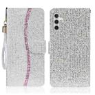 For Samsung Galaxy A24 4G Glitter Powder Filp Leather Phone Case(Silver) - 1