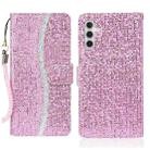 For Samsung Galaxy A34 5G Glitter Powder Filp Leather Phone Case(Pink) - 1