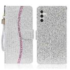 For Samsung Galaxy A34 5G Glitter Powder Filp Leather Phone Case(Silver) - 1