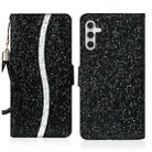 For Samsung Galaxy A54 5G Glitter Powder Filp Leather Phone Case(Black) - 1