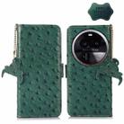 For OPPO Find X6 Pro Ostrich Pattern Genuine Leather RFID Phone Case(Green) - 1