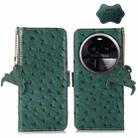 For OPPO Find X6 Ostrich Pattern Genuine Leather RFID Phone Case(Green) - 1