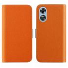 For OPPO A17 4G Global Candy Color Litchi Texture Leather Phone Case(Orange) - 1