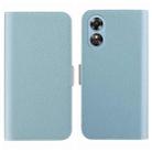 For OPPO A17 4G Global Candy Color Litchi Texture Leather Phone Case(Light Blue) - 1