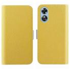 For OPPO A17 4G Global Candy Color Litchi Texture Leather Phone Case(Yellow) - 1