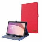 For Lenovo Tab M9 Fabric Leather Tablet Case(Red) - 1