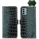 For Nokia G22 4G Crocodile Top Layer Cowhide Leather Phone Case(Green) - 1