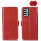 For Nokia G22 4G Crazy Horse Top Layer Cowhide Leather Phone Case(Red) - 1