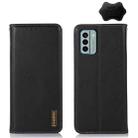 For Nokia G22 4G KHAZNEH Nappa Top Layer Cowhide Leather Phone Case(Black) - 1