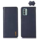 For Nokia G22 4G KHAZNEH Nappa Top Layer Cowhide Leather Phone Case(Blue) - 1