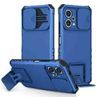 For Xiaomi Redmi Note 12 5G / Poco X5 Stereoscopic Holder Sliding Camshield Phone Case(Blue) - 1