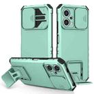 For Xiaomi Redmi Note 12 5G / Poco X5 Stereoscopic Holder Sliding Camshield Phone Case(Light Blue) - 1