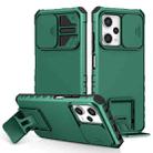 For Xiaomi Redmi Note 12 Pro 5G / Poco X5 Pro Stereoscopic Holder Sliding Camshield Phone Case(Green) - 1