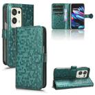 For OPPO Find N2 Honeycomb Dot Texture Leather Phone Case(Green) - 1