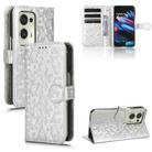 For OPPO Find N2 Honeycomb Dot Texture Leather Phone Case(Silver) - 1