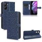 For Realme V30 / V30T 5G Honeycomb Dot Texture Leather Phone Case(Blue) - 1