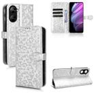 For Realme V30 / V30T 5G Honeycomb Dot Texture Leather Phone Case(Silver) - 1