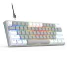 AULA F3261 Type-C Wired Hot Swappable 61 Keys RGB Mechanical Keyboard(White Grey Green Shaft) - 1