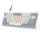 AULA F3261 Type-C Wired Hot Swappable 61 Keys RGB Mechanical Keyboard(Gray White Red Shaft) - 1