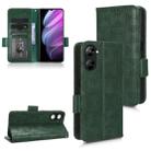 For Realme V30 / V30T 5G Symmetrical Triangle Leather Phone Case(Green) - 1