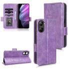 For Realme V30 / V30T 5G Symmetrical Triangle Leather Phone Case(Purple) - 1