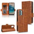 For Nokia G22 4G Symmetrical Triangle Leather Phone Case(Brown) - 1