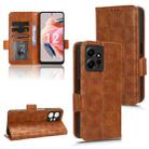 For Xiaomi Redmi Note 12 4G Global Symmetrical Triangle Leather Phone Case(Brown) - 1