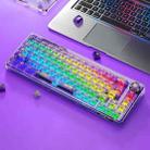 AULA F68 Transparent Customized Wired/Wireless/Bluetooth Three Model RGB Pluggable Mechanical Keyboard(Purple Transparent) - 1