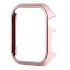 For Apple Watch Series 8&7 45mm Mirror Hollow Watch Protective Case(Rose Pink) - 1