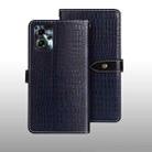 For Motorola Moto G23/G13 idewei Crocodile Texture Leather Phone Case(Dark Blue) - 1