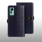 For Ulefone Note 14 idewei Crocodile Texture Leather Phone Case(Dark Blue) - 1