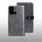 For Xiaomi Poco C55/Redmi 12C/Redmi 11A idewei Crocodile Texture Leather Phone Case(Grey) - 1