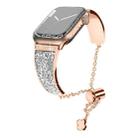 Zinc Alloy Diamond Chain Clause Watch Band For Apple Watch Series 8&7 41mm / SE 2&6&SE&5&4 40mm / 3&2&1 38mm (Rose Gold) - 1