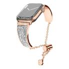 Zinc Alloy Diamond Chain Clause Watch Band For Apple Watch Series 9&8&7 41mm / SE 3&SE 2&6&SE&5&4 40mm / 3&2&1 38mm (Rose Gold) - 1