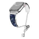 Zinc Alloy Diamond Chain Clause Watch Band For Apple Watch Series 9&8&7 41mm / SE 3&SE 2&6&SE&5&4 40mm / 3&2&1 38mm (Blue) - 1