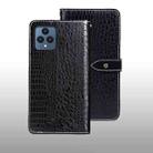 For T-Mobile REVVL 6 5G idewei Crocodile Texture Leather Phone Case(Black) - 1