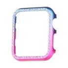 For Apple Watch Series 8&7 45mm Aluminum Alloy Diamond Watch Protective Case(Blue Rose Red) - 1