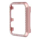 For Apple Watch Series 8&7 45mm Aluminum Alloy Diamond Watch Protective Case(Rose Gold) - 1