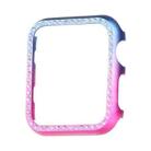 For Apple Watch Series SE 2&6&SE&5&4 44mm Aluminum Alloy Diamond Watch Protective Case(Blue Rose Red) - 1