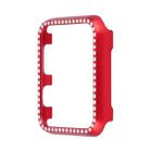 For Apple Watch Series 8&7 41mm Aluminum Alloy Diamond Watch Protective Case(Red) - 1